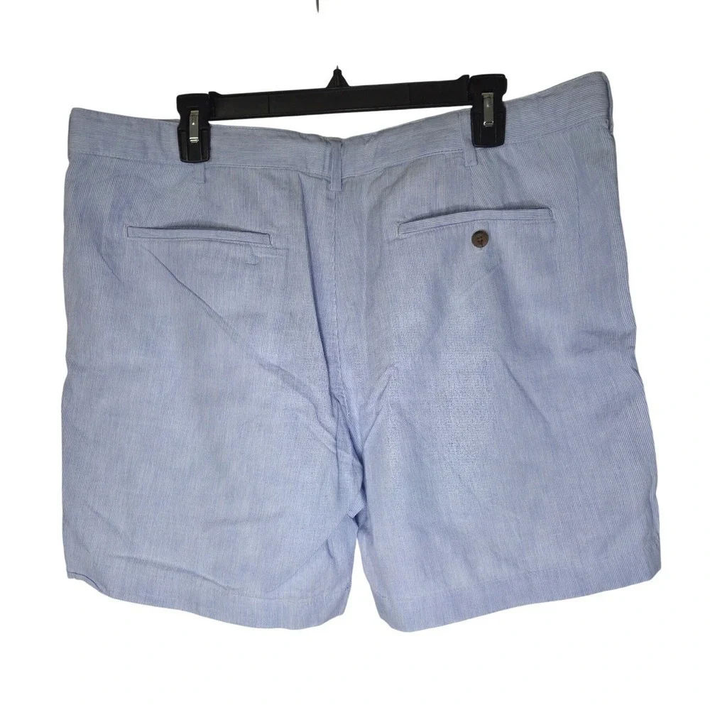 Banana Republic Mens 38 Blue White Striped Linen Blend Chino Shorts 878260-00-1